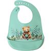 Kiokids Bavaglino In Silicone Con Tasca Kiokids Azzurro