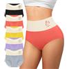 MIOTAN Biancheria intima da donna in cotone a vita alta, controllo della pancia, slip morbidi elasticizzati, mutandine a copertura completa, confezione da 5, Multicolore, X-Large