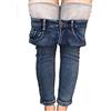 YILEEGOO Pantaloni jeans skinny da donna foderati in pile elasticizzato a vita alta, Azzurro, M