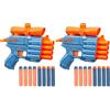 Nerf Elite 2.0, blaster Prospect QS-4, 8 dardi originali Nerf Elite, blaster a 4 dardi, mirino telescopico fisso (Confezione da 2)