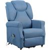 POLTRONE ITALIA Poltrona Relax Elettrica Vibromassaggio reclinazione poltrona per anziani soggiorno elevabile Detraibile 19% antimacchia Blu
