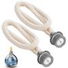 Poeloisy Set 2 per Stoppini Lampada Catalitica 18 mm con Bruciatore Compatibile - Ricambio Universale per Lampada Berger e Diffusori Aromaterapia, per Purificazione Aria e Profumazione (Argento)