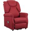 POLTRONE ITALIA Poltrona Relax Elettrica Vibromassaggio reclinazione poltrona per anziani soggiorno elevabile Detraibile 19% antimacchia Rosso