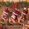 FINEVERNEK Calze di Natale in 3 Pezzi, Calze Natalizie da Appendere, Calze di Babbo Natale per Camino, Calze Befana Vuote Personalizzate, Decorazione Natalizia Sacchetto Regalo per Albero Natale Decorazioni