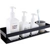 HomeHeng Mensola da Doccia Senza Foratura - Mensole Bagno Autoadesivo Nero Opaco Organizzatore da Parete, Acciaio Inox Adesivo Portaoggetti Doccia, 40 cm