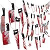 Moon Boat HLY - Ghirlanda di armi sanguinanti, 24 pezzi, decorazioni per feste di Halloween, zombie, vampiri, feste