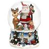 Dekohelden24 Palla di neve XXL, Babbo Natale con alce divertenti, con carico, melodia: Rudolph The Red-Nosed Reindeer, dimensioni (L x P x A): 15 x 15 x 20 cm, sfera Ø 15 cm.