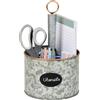 Mind Reader 4-Compartment Organizer with Handle, Multi-Use Storage Caddy, Galvanized Metal, 6.5 L x 6.5 W x 10.63 H, Silver
