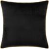 furn. Fodera per cuscino Meridian - Fodera decorativa di lusso in velluto con bordino a contrasto (Nero/Oro - 45x45cm)