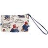 Signare Tapestry PADDINGTON BEAR™ - Borsa da polso da donna, con cinturino da polso e chiusura a zip, piccolo organizer per oggetti personali, Beige, small