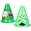 SMUJU 【12 Pieces】 Garden Cloches for Plants, Multifunctional Plant Covers Plant Protectors Transparent Bell Jar Cloches to Protect Plants from Birds, Slugs, Frost, Freeze Weather, 7.8 D x 9.4 H, Green