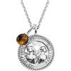 Engelsrufer Collana da donna in argento sterling e ciondolo con segno zodiacale Gemelli - tempestato di 3 zirconi e un ciondolo in pietra occhio di tigre, lunghezza: 50 cm, Länge 42 + 4 + 4 cm,