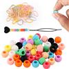 Lasuroa 50 pz Perline Capelli in Silicone Morbide con Lacci per Capelli Ago per Perline Treccine Set per Bambini Ragazze Donne