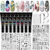 Biutee Kit Stamping Unghie, 8 Gel e 12 Piastre Nail Art | Kit nail art con 8 gel stamping, 12 piastre, motivi geometrici e decorazioni,timbro e raschietto: ideale per french