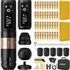 Ambition Soldier Kit Completo Macchinetta Tatuaggi Rotary - Doppia Batteria 2400mAh e 40 Cartucce Glory Miscele per Artisti Professionisti