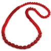 Avalaya Collana lunga con perline rosse in resina, lunghezza 86 cm