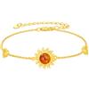 YEESIA Bracciale da donna in argento sterling 925, regolabile, con ambra, 7+2, Argento sterling, Ambra