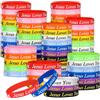 LVNRIDS 50 Pezzi Bracciali di Silicone Cristiani Ispirati, Braccialetti Religiosi in Gomma per Uomini e Donne Regali della Chiesa alla rinfusa