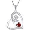 FJ Collana Farfalla Argento 925 Donna Collana con Ciondolo Gennaio Pietra Portafortuna Granato Gioielli Regalo per Donna