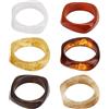 Mikovivi 6 Pezzi di Bracciale Rigido Spesso in Resina Acrilica per Donna, Bracciale Rigido Largo Stile Punk Geometrico Quadrato Irregolare in Resina per Regalo da Donna