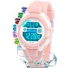 DTKID Orologio Digitale Bambino LED a 7 Colori, Orologio Bambino con Sveglia, Timer, Datario, Impermeabile Orologi per Bambini Sportivo da Esterno, per Ragazzi Ragazze e Adolescenti