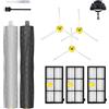 SENNII Accessorio per iRobot Roomba Serie 800 900 805 860 870 871 880 890 960 980 985 Kit di ricambio per aspirapolvere con 3 filtri e 3 spazzole laterali, 1 ruota anteriore e 1 spazzola per setole.