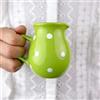 City to Cottage® Bricco del Latte Piccolo da 150ml | Lattiera in Fantasia a Pois Verde Lime e Bianco| Realizzato e Dipinto a Mano in Ceramica