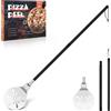 Herogo Pala rotante per pizza, spatola perforata in acciaio inox da 17,8 cm, accessori in metallo con manico staccabile, superficie liscia e adatta al forno