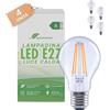 greenandco 4 lampadine led e27 luce calda | trasparenti | E27 A60 | 2,2W 470 lm | sostituisce 40W | 2700 K bianco caldo | 320° | 230V | senza sfarfallio | Classe energetica A | non dimmerabile