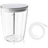 GBKDQQ Contenitore per latte in vetro, 0,5 l, trasparente, in acciaio inox, per macchine da caffè E8, Z6, E6, con tubo per il latte, 9,2 x 9,2 x 13,5 cm