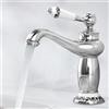 Zinueen Rubinetto Bagno Lavabo Vintage, Miscelatore a Risparmio Idrico in Ottone, Acqua Calda e Fredda, Rubinetto per Lavabo a Cascata, con Tubo Collegamento, Facile Installazione
