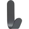 EVI Herrajes | Appendiabiti a forma di gancio da parete in acciaio inox, laccato grigio antracite | Installazione adesiva | Per appendere vestiti, asciugamani o accessoris | Mod. 173ADGR
