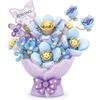 MEIEST Set di mini mattoncini da costruzione, per bouquet di fiori, collezione bonsai, giocattolo per costruzione, fiori artificiali creativi fai da te, decorazione per la casa (viola)