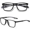 Hubeye Occhiali da lettura sportivo da uomo e donna Lettori ultraleggero TR90 Confortevole Flessibile Occhiali anti luce blu (Nero, 1.25)