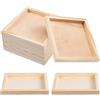 Veemoon Set di 6 vassoi in legno da 12 * 12 * 1,5 cm, tavole per la colazione in pino, vassoio da portata, vassoio decorativo per matrimoni, decorazioni per la casa, progetti artistici e idee fai-da-te per il