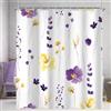 Lerores Tenda per Doccia 180x160 cm Motivo Viola e Giallo, Fondo Pesante Antimuffa, Idrorepellente, Lavabile in Poliestere con 12 Occhielli e Anelli per Doccia per Bagno, Vasca da Bagno