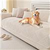 QHAIYYBF Copridivano 4 posti con penisola,Velluto Copriseduta Divano Elasticizzato, Universale Copricuscini Divano Antiscivolo, Copridivano Cuscini Separati, Soft Sofa Seat Cover Lavabili