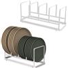 YunNasi Porta Piatti, Organizer Piatti da Interno Mobile, Scolapiatti da Appoggio per Tagliere da Cucina e Teglia Forno (Bianco, Large-2 Pezzi)