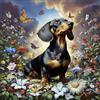 AIRDEA Bassotto Diamond Painting, Giardino di Fiori Diamond Painting Kit Completo, Diamantini Crystal Art Hobby Creativi Adulti Decorazione per Casa 30x30 cm