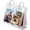 HecticCore Album Fotografico in Acrilico con 68 Tasche a Doppia Faccia - Album Portafoto da Tavolo Trasparente con Anelli, Porta Foto per 2x3, Carte Kpop e Cartoline - Raccoglitore Foto per Casa, Ufficio, Viaggi