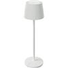 SHOT BOTLIGHTING EMMA MINI Lampada da Tavolo LED Ricaricabile con Touch Dimmer| Autonomia fino a 48h|Ricarica USB con Basetta | IP54 per Interni ed Esterni |Design Originale in Alluminio (BIANCO)