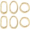 SUNNYCLUE 1 Scatola 6 Pezzi Vero Oro 18K Placcato Rotondo Ovale Chiusura Anelli per Cancelli A Molla Moschettone Portachiavi Anelli con Chiusura A Molla Anelli A Molla In Ottone per Creazione di Gioie