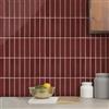 COMSTICKC Piastrelle Adesive Cucina Bagno 3D, Rosso Scuro, Mattonelle Adesive Bagno, 10 Pezzi Murali Autoadesivo Cucina Decorativi, Impermeabili e Facili da Pulire(30,5x30,5cm)