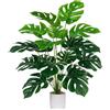 Laelfe 81 cm Pianta Finta da Interno Monstera - 24 Foglie Monstera Pianta Finta di Palma Tropicale Artificiale Per Decorazione Interna Esterna di Casa, Ufficio, Giardino, Soggiorno