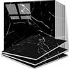 Vieshful 20 pezzi Piastrelle Adesive, Piastrelle di Marmo Autoadesive da 30 x 30 cm per muri, Pannelli per Doccia Impermeabili in PVC, Piastrelle Adesive per Cucina, Bagno, Soggiorno Nero