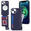 SailorTech Custodia per iPhone 15 Plus Custodia in Pelle con porta carte di credito mag safe, iPhone 15 Plus Custodia con slot per carte di credito Portafoglio Zipper per donna-Blu