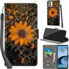 PHINIENLAND Cover per Motorola Moto G14 custodia portafoglio Crisantemo | 3 scomparti carte, 1 tasca banconote, Chiusura magnetica, Supporto, Pelle PU flip cover per Moto G14