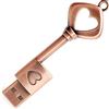BORLTER CLAMP Chiavetta USB 3.0 da 32 GB, BorlterClamp Pendrive a Forma di Chiave Metallo Retrò Unità Flash USB 3.0 Penna USB con Motivo a Cuore d'amore