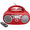 WISCENT Lettore CD Boombox Portatile - Stereo con Radio FM, Ingresso Bluetooth, USB, AUX, Uscita Auricolari, Audio Domestico Compatto, AC o Alimentato a Batteria