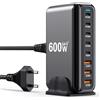 BKELHS 600W USB C Charger 8 Port PD 140W 100W 65W 45W 20W GaN Wall Charger Adapter Plug Fast Charging Station Block for MacBook Pro/Air, iPad, iPhone 17 16 Galaxy S26 Pixel Dell Laptop Type C Phone Android